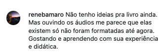 Comentário: ouvindo os áudios me parece que as ideias existem, só não foram formatadas até agora
